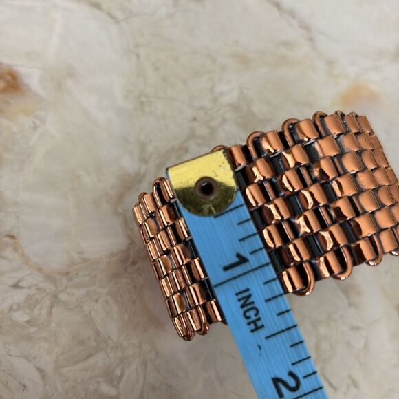 Renoir Copper Basket Weave Cuff Bracelet Vintage Mid Century Modernist - Picture 8 of 10